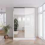 SZAFA PRZESUWNA 2D 100-180cm BIAŁA LUSTRO-LACOBEL