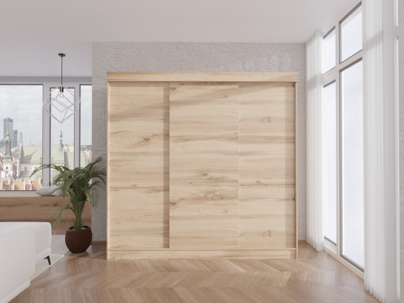 SZAFA PRZESUWNA MEWA 150cm-250cm 3D DĄB WOTAN