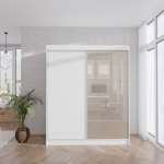 SZAFA PRZESUWNA CASPIAN PŁYTA+LACOBEL 100cm-180cm 2D BIAŁA - obrazek 4