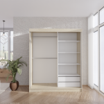 SZAFA PRZESUWNA CASPIAN LUSTRO+PŁYTA 100cm-180cm 2D DĄB SONOMA - obrazek 3