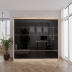 SZAFA PRZESUWNA MEWA LACOBEL 150cm-250cm DĄB WOTAN - obrazek 4